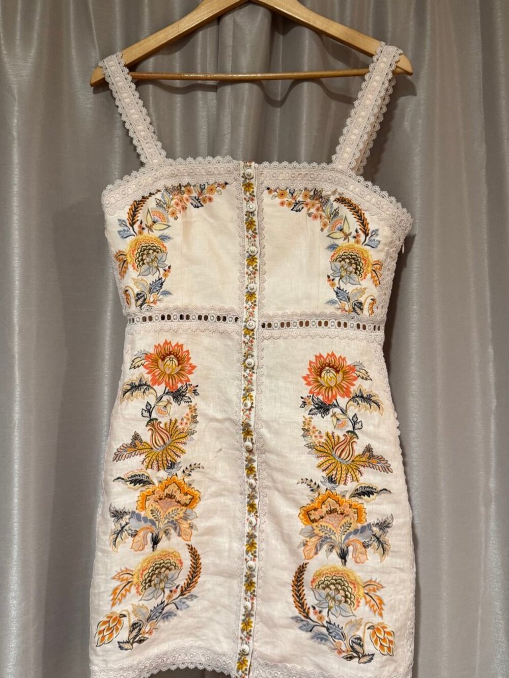 Farm Rio 100% Linen Mini Dress Size M - Picture 3 of 6